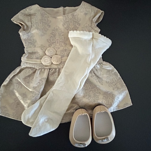 American Girl Doll with Brown Hair and Blue Dress - Picture 3 of 6